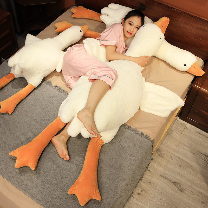 Large white goose plush cushion