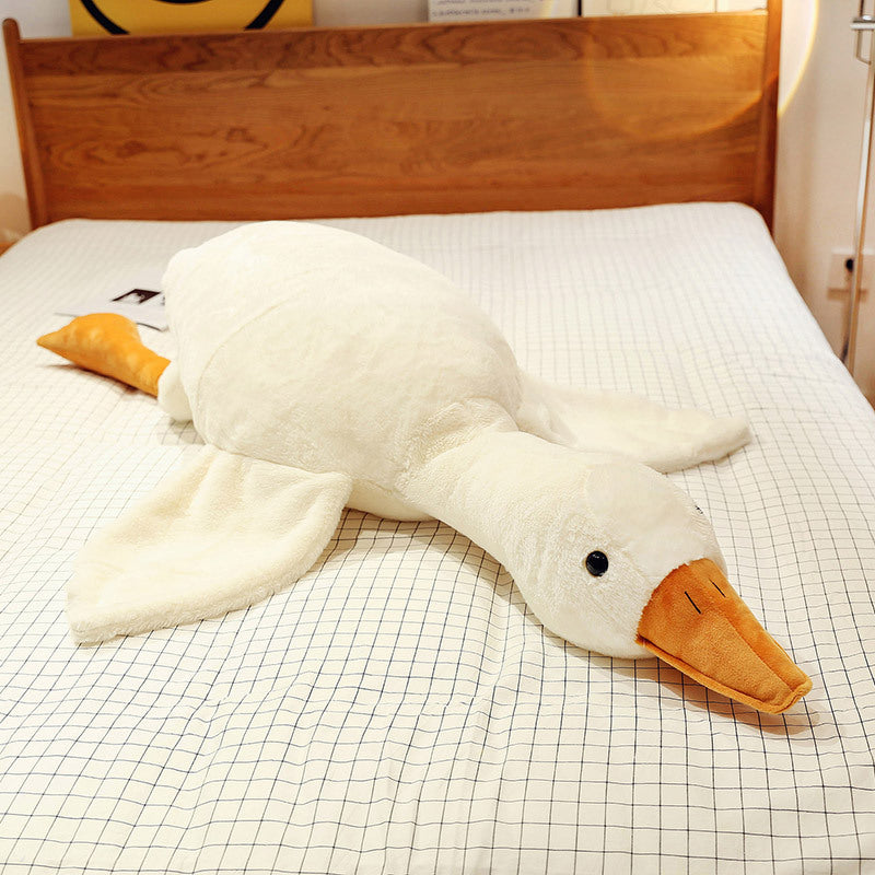 Large white goose plush cushion