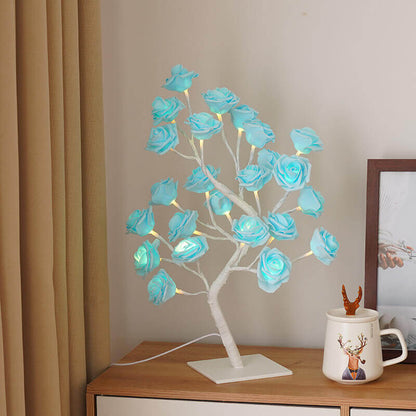 Beautiful blue rose tree night light, perfect for your Christmas Decorative Night Light decor.