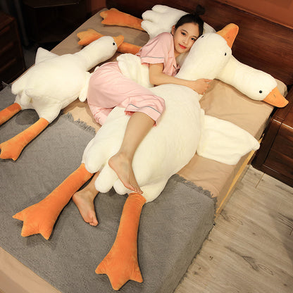 Large white goose plush cushion