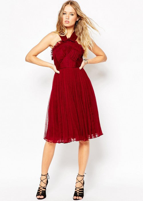 Red giambattista dress